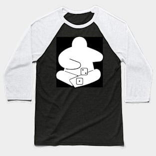 Meeple Rolling Dice Baseball T-Shirt